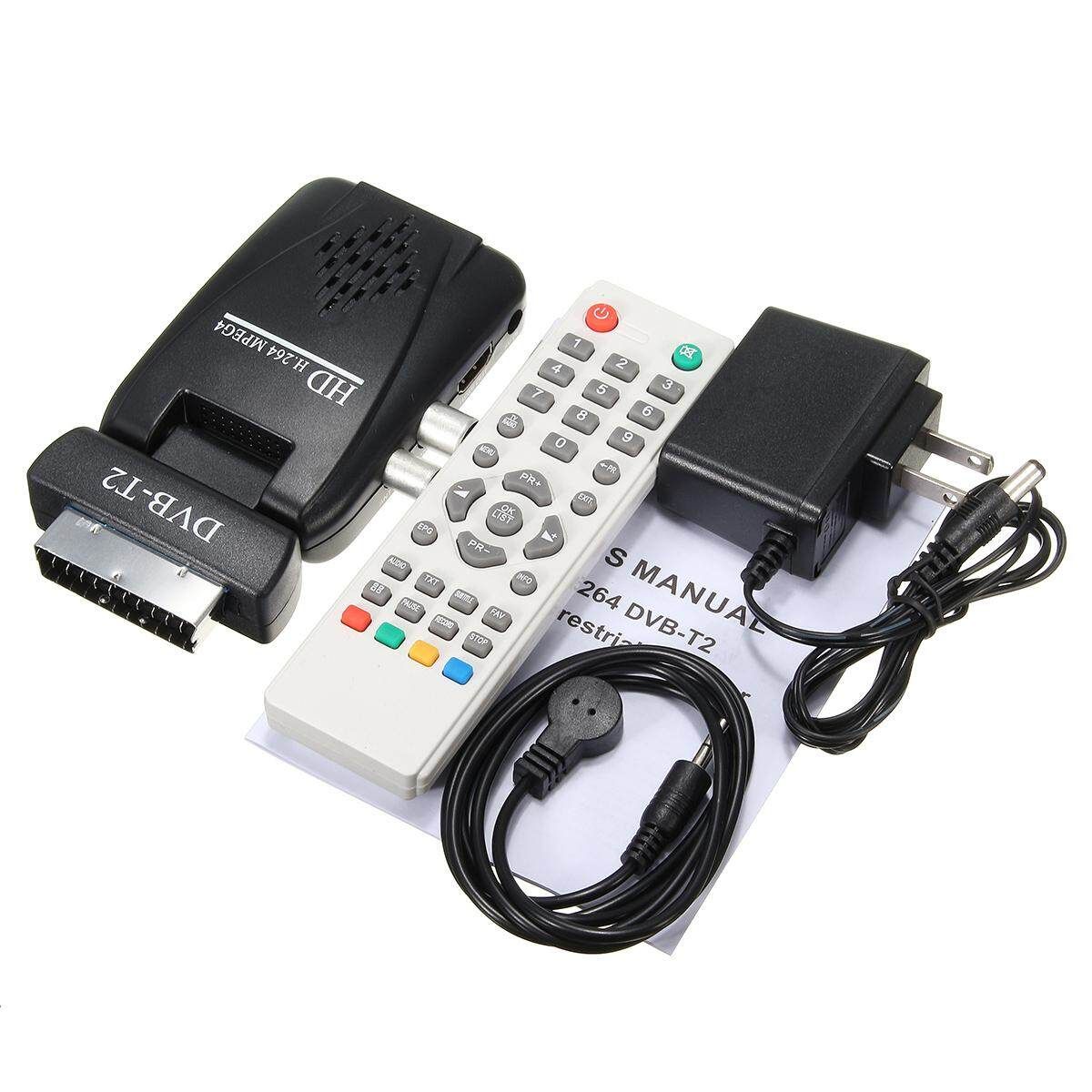 Digital -T2 HD H.264 1080P SCART Terrestrial Receiver TV BOX USB SD HDMI IR US US