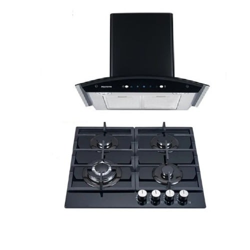 Smoke Extractor Kitchen Hood - 60cm + 4 Burner Gas Hob