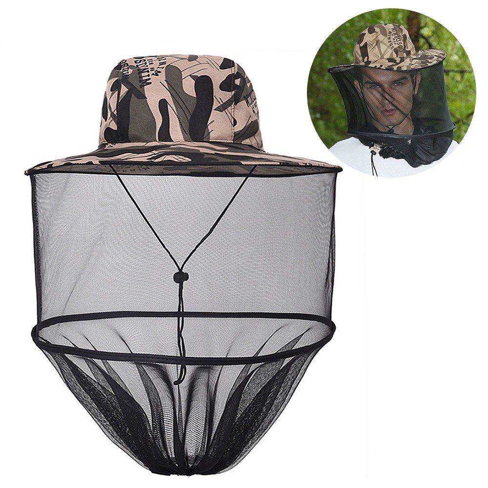 Outdoor Foldable Sun Protection Hat With Head Net Mesh Face