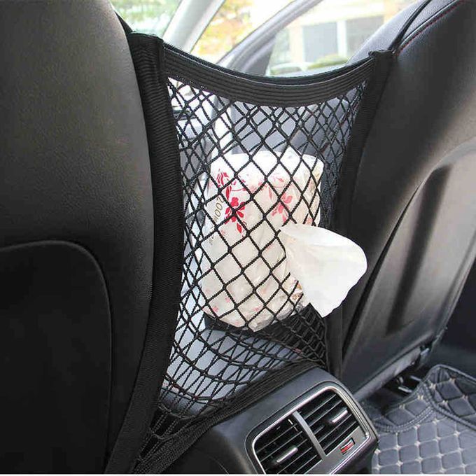 Ar Tidy  Argo Rear Trunk Seat Storage Organizer Po Ket Elasti  Mesh Net Bag-black