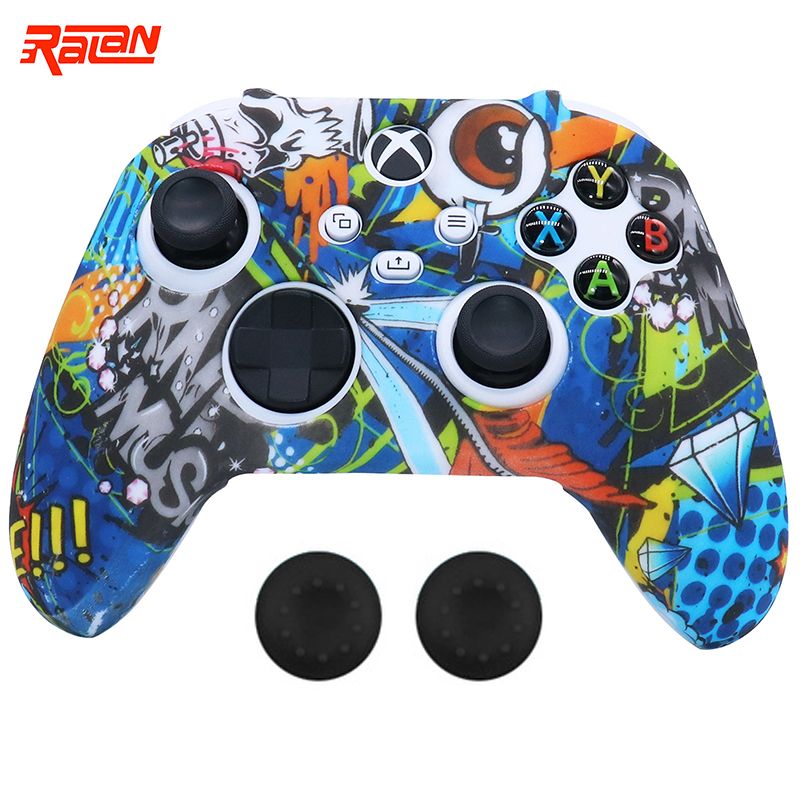 Silicone Soft Protective Gamepad Cases For Xbox Series S/X Controller Game Handle Joystick Cover Shell With Stick Grip  Caps