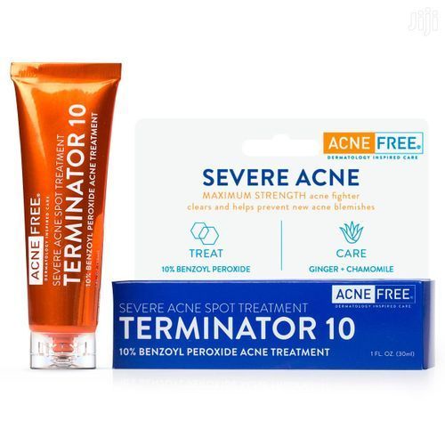 Terminator 10 Benzoyl Peroxide Acne Treatment 1 Oz