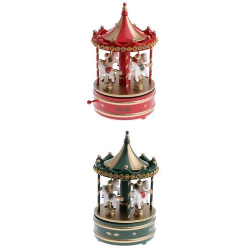 2pcs Beautiful Carousel Music Case Music Case Music Box