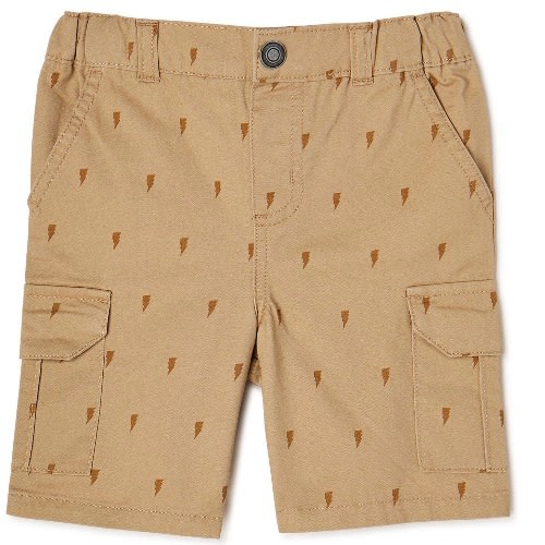 Toddler Boys Cargo Print Shorts - Brown Bolts