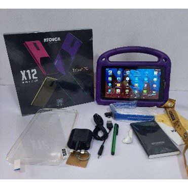 A Touch X12 Kids Learning Tablet-128GB Dual Sim Android 6.1 Quad-core-wifi- Purple Eva Pouch