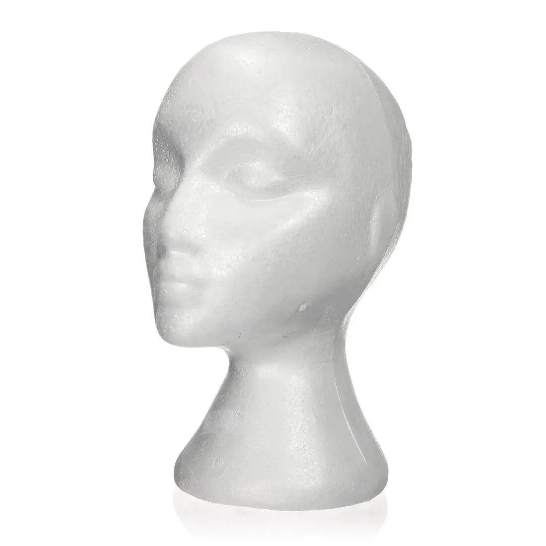 Hot Sale  27.5 x 52cm Dummy / mannequin head Female Foam(Polystyrene) Exhibitor for cap, headphones, hair accessories and wigs