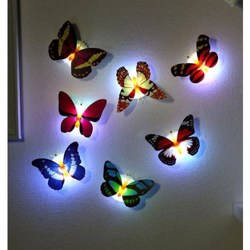 7pcs Colorful Changing Butterfly Indoor LED Light (Night Lamp)