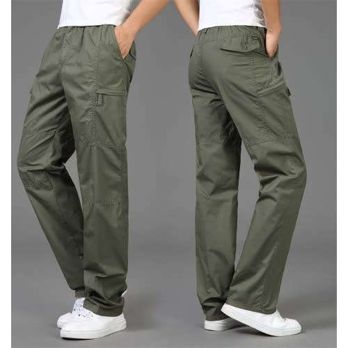 Mens  Olive Green Cargo Trouser