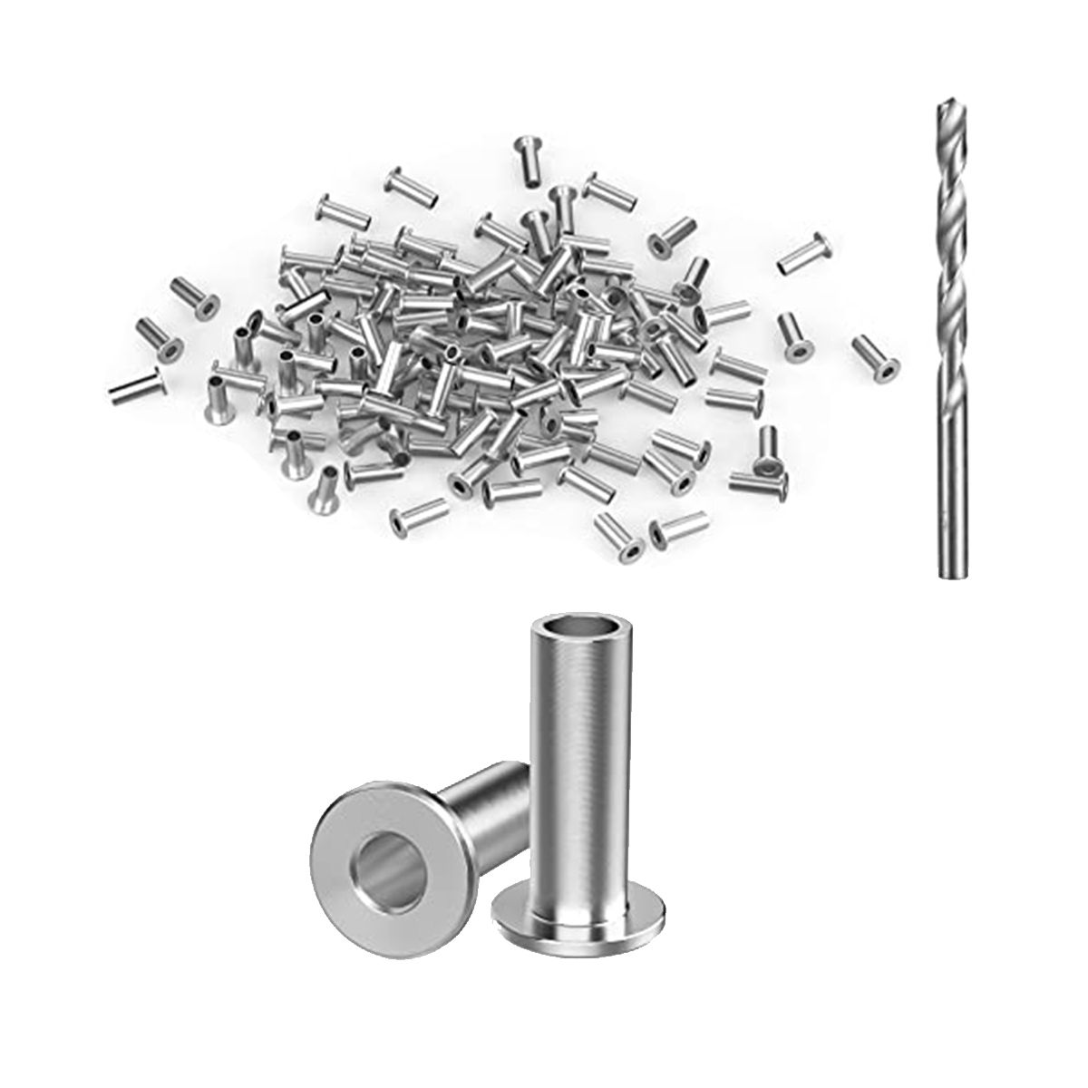 70 Pack Stainless Steel Protector Sleeves for 1/8Inch