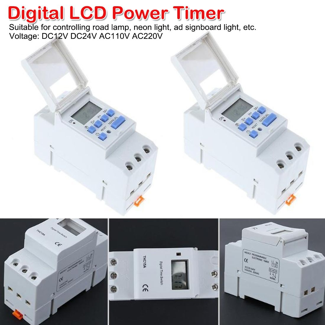 Digital Timer Switch 1pc Electronic Weekly 7 Days Programmable Relay Control 220V 230V 6-30A