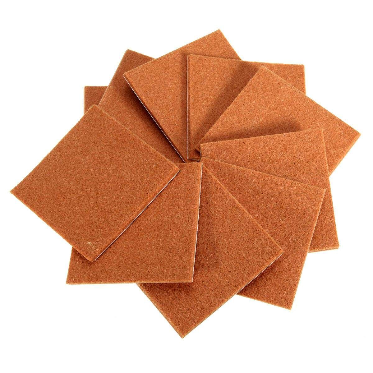 24Pcs Oak Wood Vinyl Tile Laminate Floor Furniture Protector Felt Pads Chairs