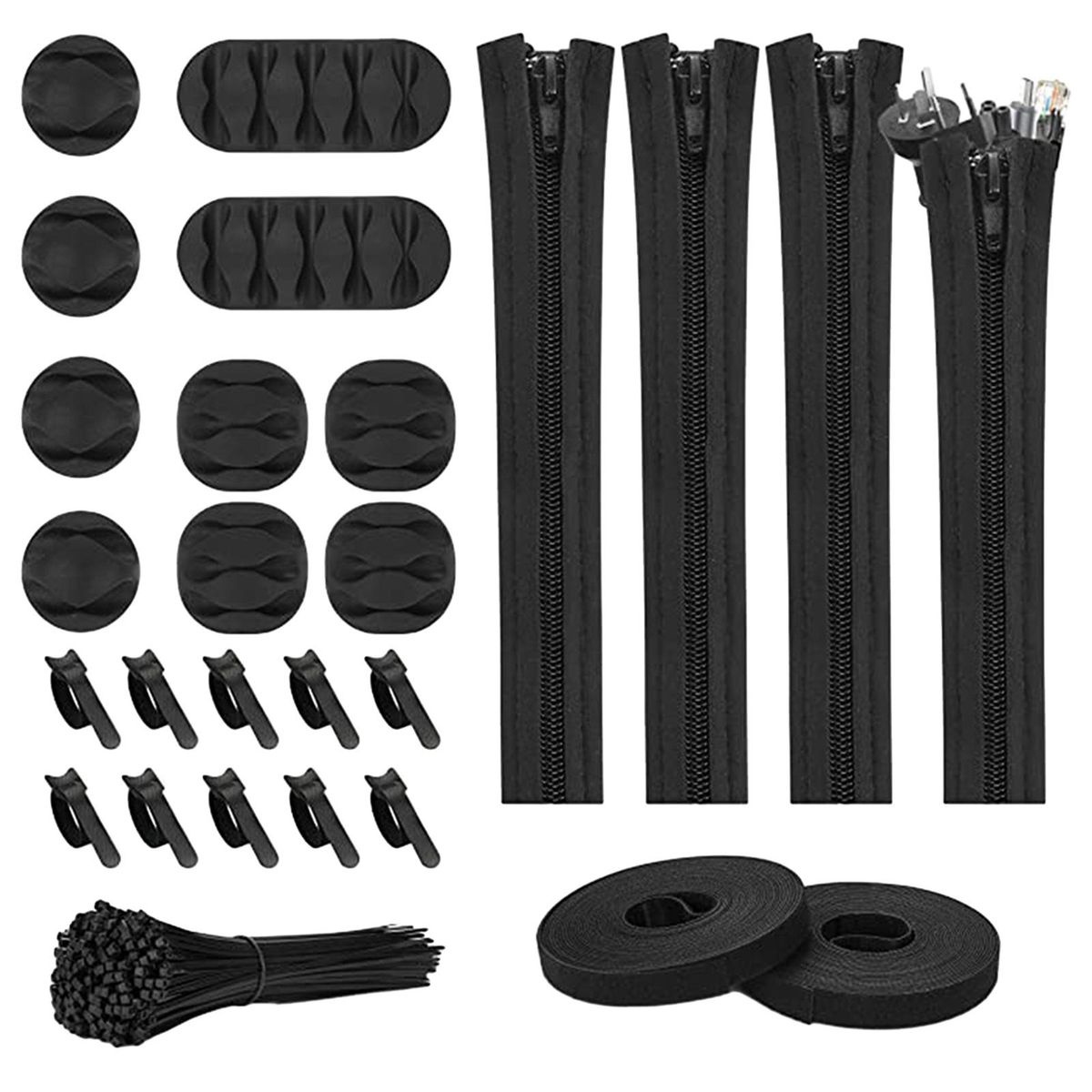 Long-lasting Cable Holder Cable Management Kit 204pcs for Clutter-free