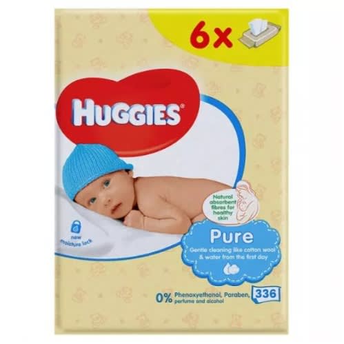 Pure Wipes Carton - 6 Resealable Packs - 336 Count