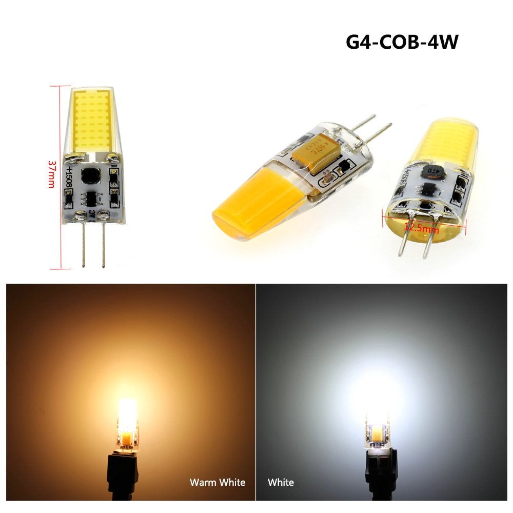 6pcs/Lot 12V G4 LED Bulb Light 2W 3W 4W Small LED Corn Light G4 Small Spotlight.