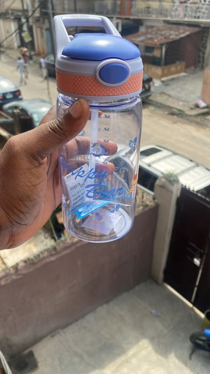 Baby Kid Feeding Drinking Water Straw Bottle Sippy