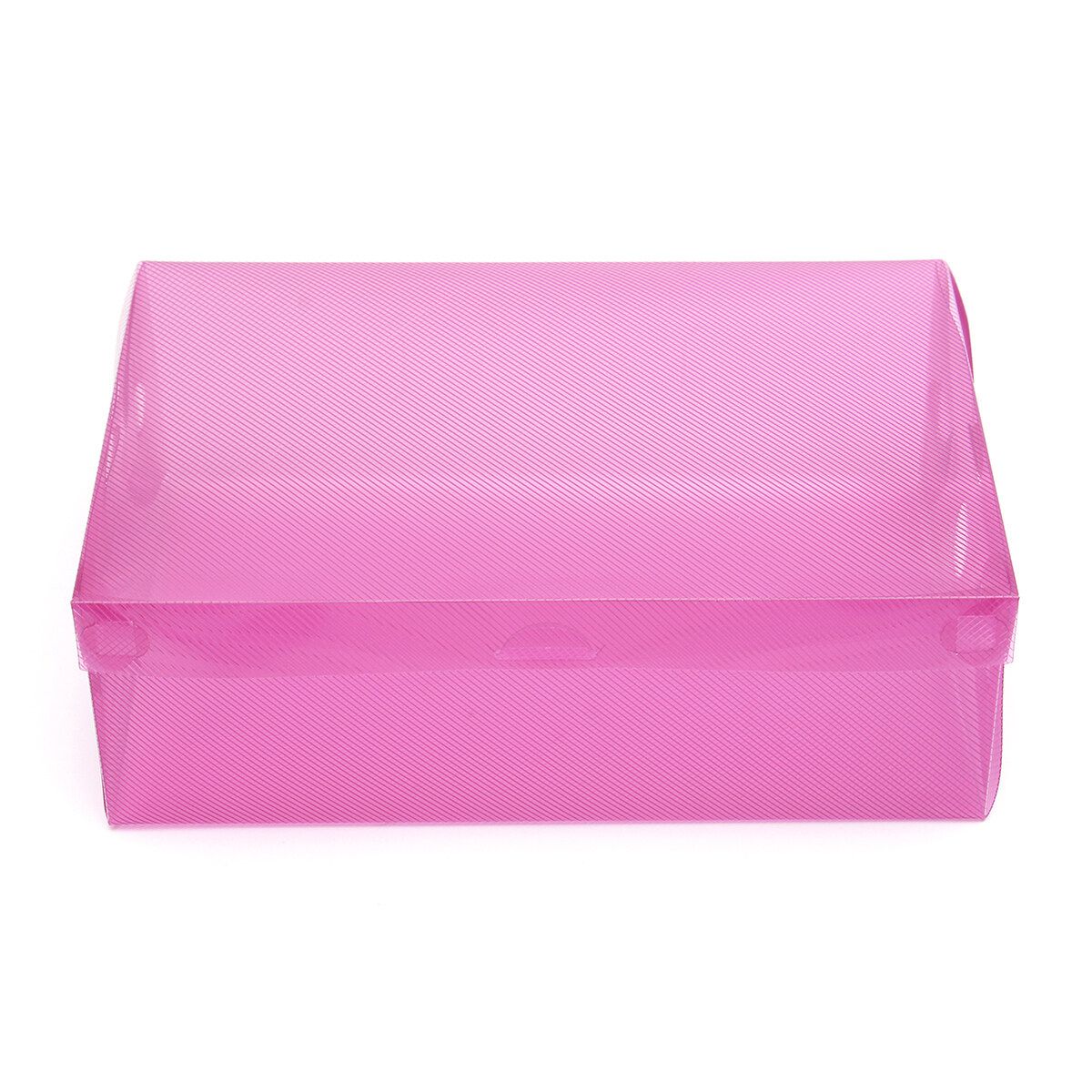 10X Heavy Duty Ladies Stackable Foldable Plastic Shoe Storage Boxes Organiser -A Pink Pink (pink)