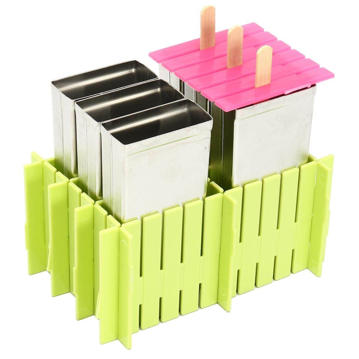 6 Mould Stainless Steel Mold Ice Lolly Popsicle Ice Holder Commercial 6 Flat Panel   Plastic Frame