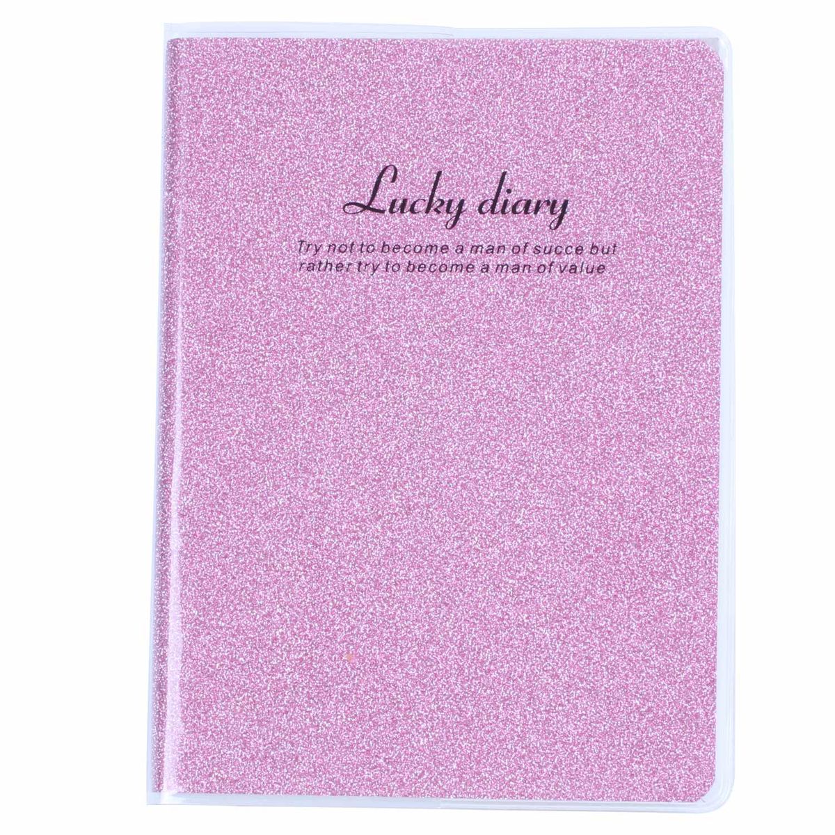 PVC Cover Pink Glitter Powder Decor Diary Memo Book