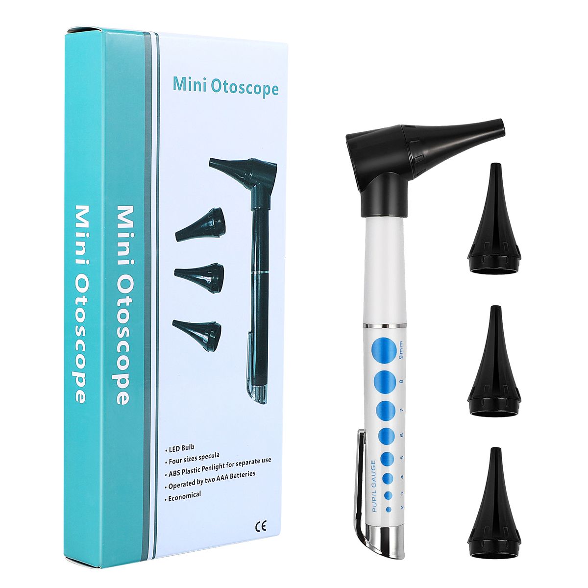 Otoscope Ear Light Scope Set Tips Checker Kids Pediatric Autoscope Tool WJ