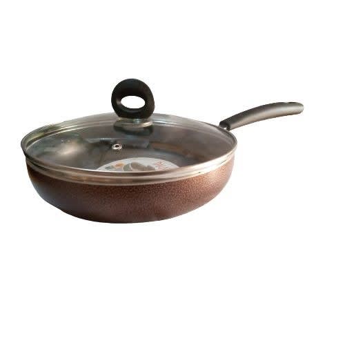 Non-stick Frying Pan With Glass Lid Cover With Accessories- 24cm