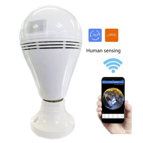 Bulb Wifi Ip Security Camera 360 Degree Panoramic H.264