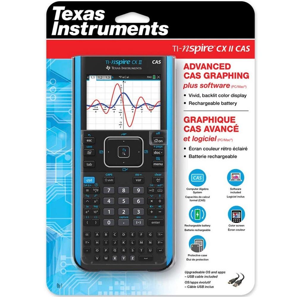 TI-Nspire CX II CAS Color Graphing Calculator With Software
