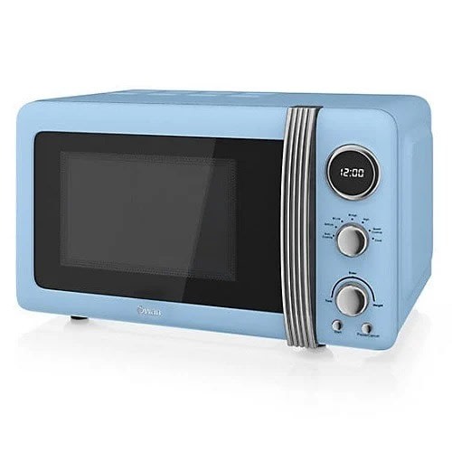 Retro Digital Microwave - 800w - Blue