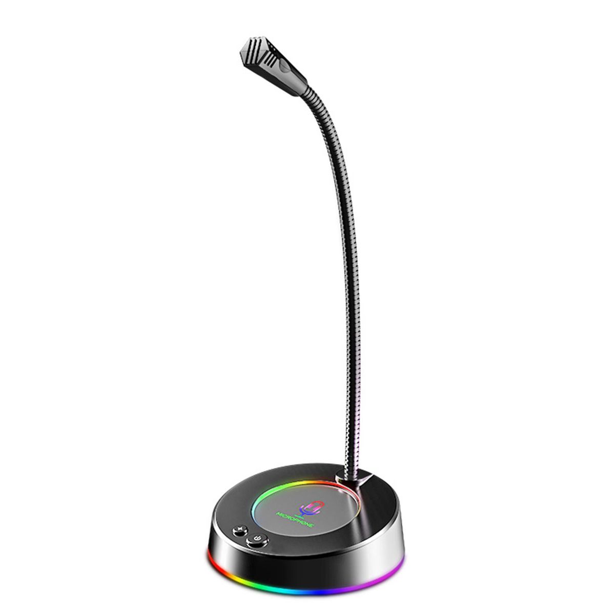 SADA MK08 USB Desk Microphone Plug & Play Professional 360 Degree Omnidirectional Microphone with RGB LED Light Desktop Condenser Mic for Recording Living Gaming