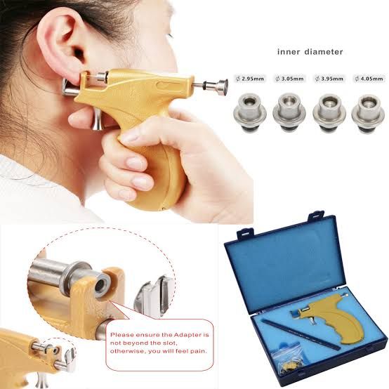 Professional Painless Stainless Steel Reusable Ear, Nose And Naval Piercing Gun