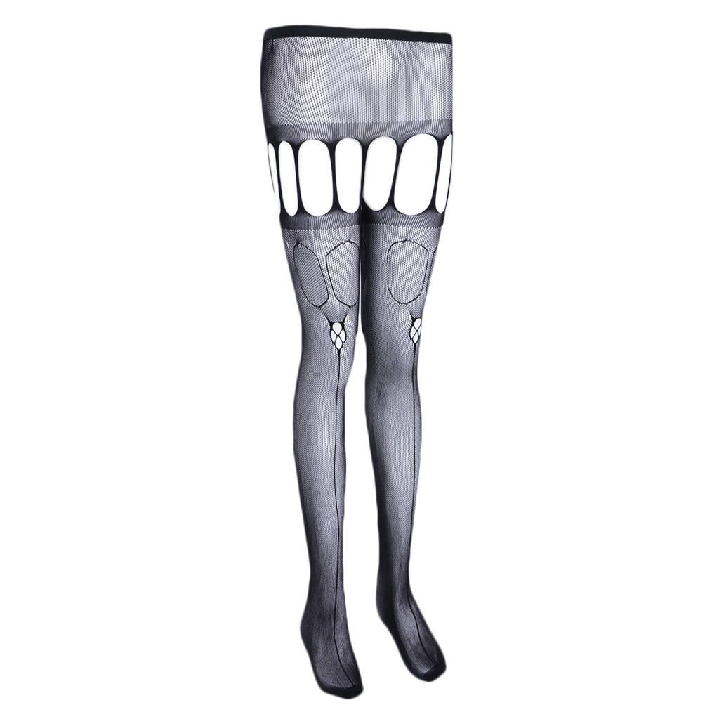 Womens Suspender Pantyhose Thigh High Stockings Floral Sheer Garter 02