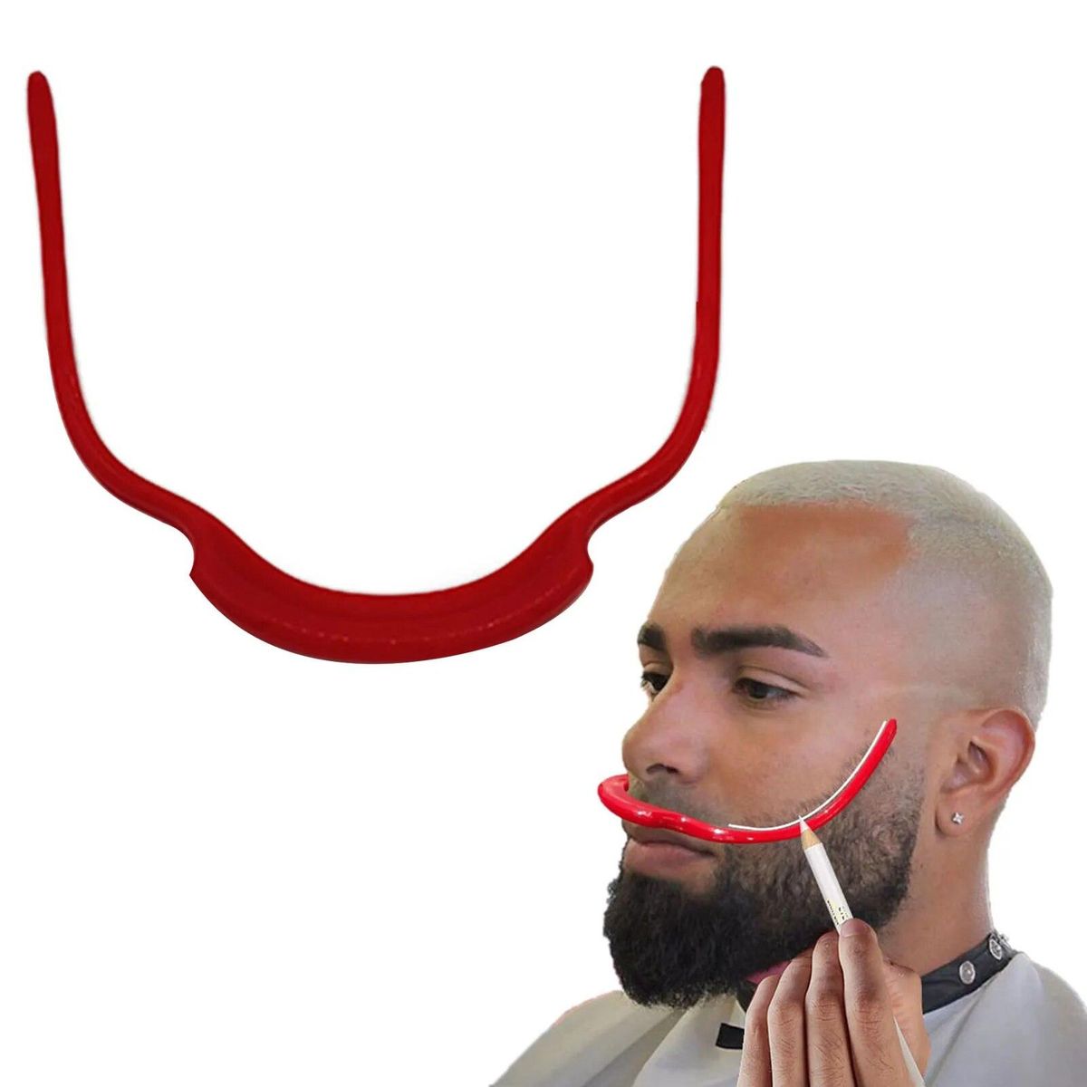 Beard Shaping Tool Men DIY Trimming Beard Shaper DIY Beard Shaving Shaper Template Comb  Beard Trim Templates Ruler