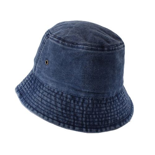 Fisherman Hat Vintage Foldable Denim Simple Style-Dark Blue