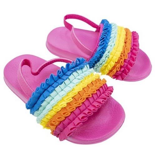 Infant Girls Two Buckle Back Strap Sandals &ndash; Rainbow