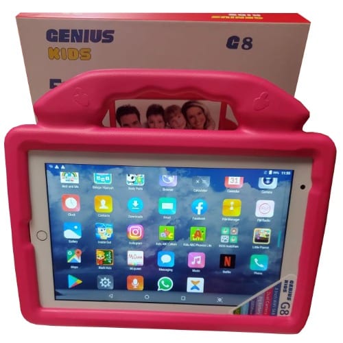 G8 Kids Tablet - 8" - 256GB ROM - 6GB RAM - 4G Dual SIM + WiFi - 5000mAh - Red