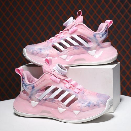 Noctilucent Boys' Light Shoes Rotating Buckle Kid's Sports Shoes Pink
