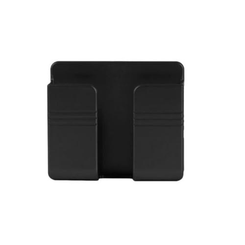 Wall Mount Cell Phone Charger And Remote Holder - Black