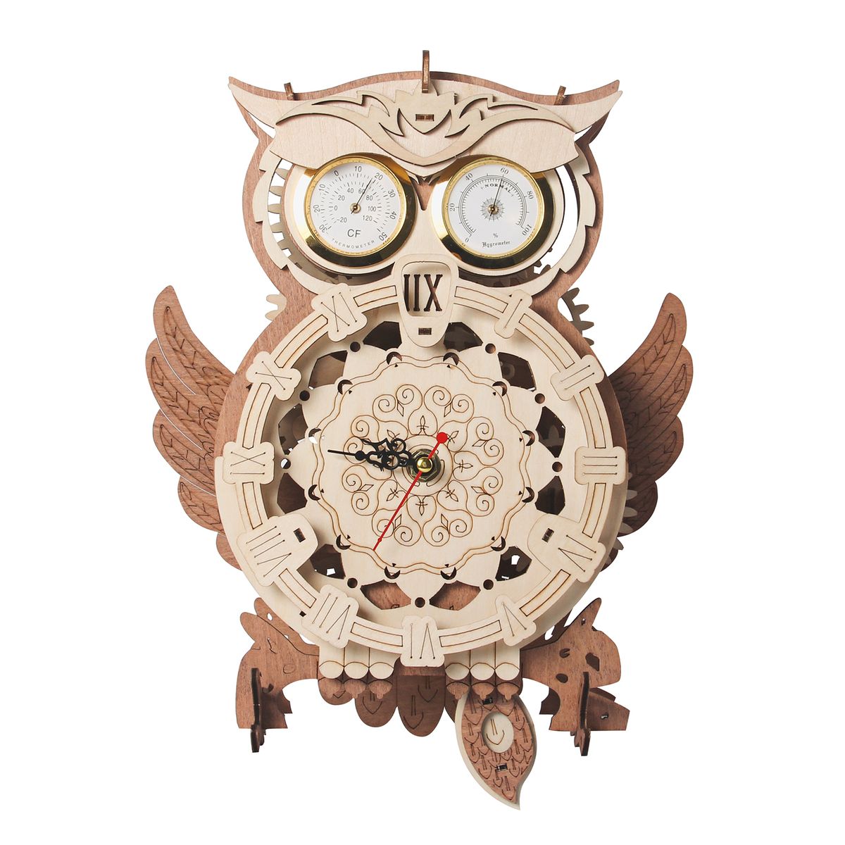 Owl Clock Wooden Model Kit Mechanical Puzzle Building Kit