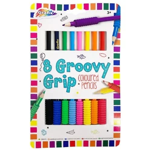 Groovy Grip Coloured Pencils - Pack Of 8