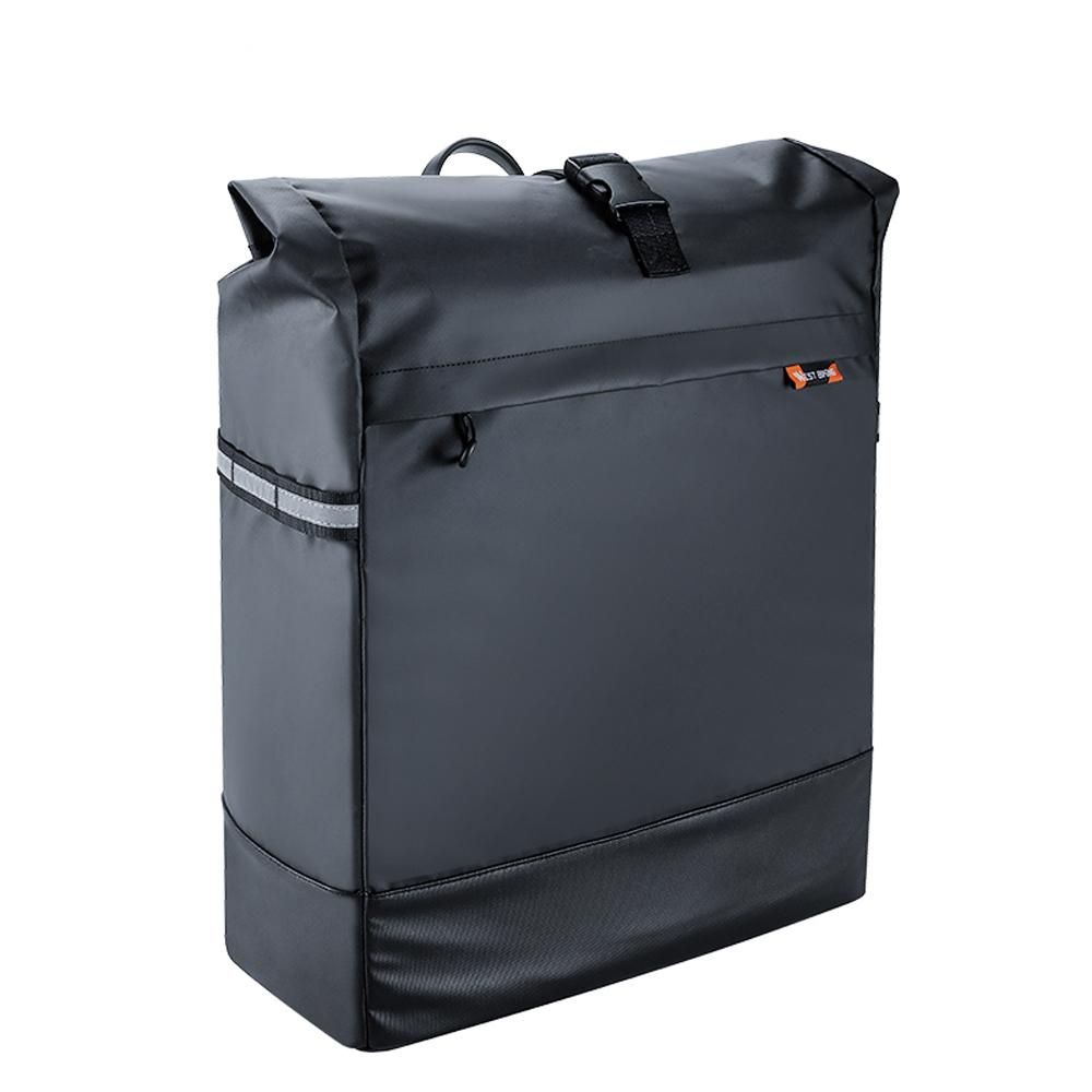 WEST BIKING 30L Large Capacity Bike Pannier High Reflective Bicycle Shelf Luggage Bag MTB Road Cycling Trunk Bag