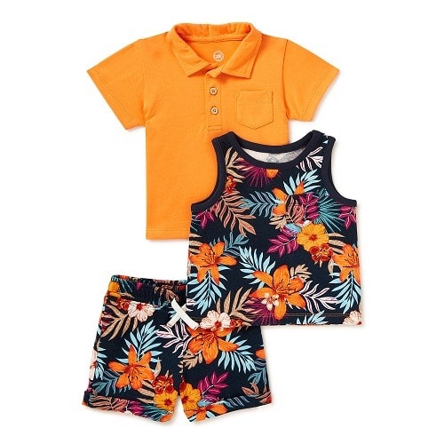 Baby Boys Tank Top , Polo & Shorts -3 Pieces