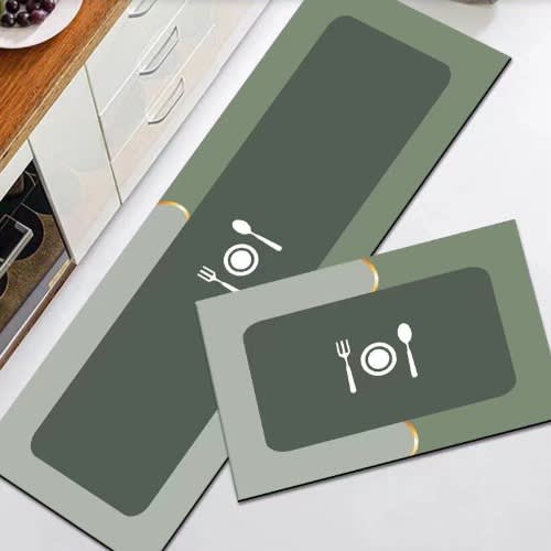 2 In 1 Absorbent Kitchen Mat - Green