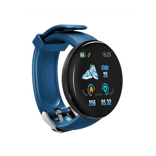 Disc Smart Bracelet Heart Rate  Meter Step Measurement Blue