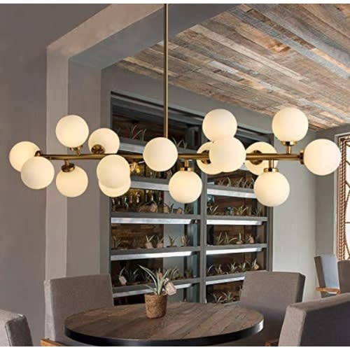 Glass Led Light  Golden Chandalier - 20W - 16 Round Glass