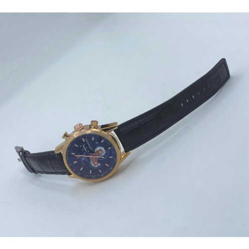 Chronograph Leather Strap Black Luxury Men's Wrist Watch