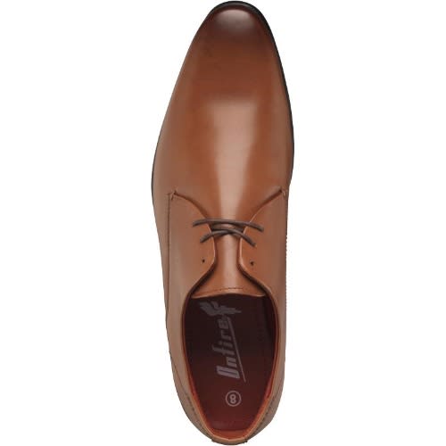 Mens Lace Up Leather Derby Shoes Tan