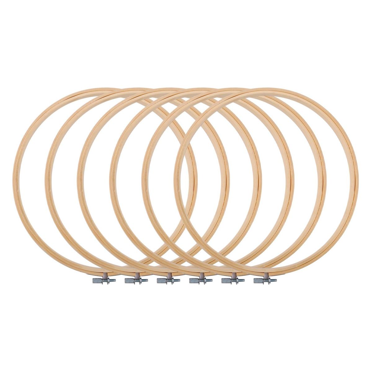 6 Pieces Embroidery Wooden Adjustable Bamboo Hoop