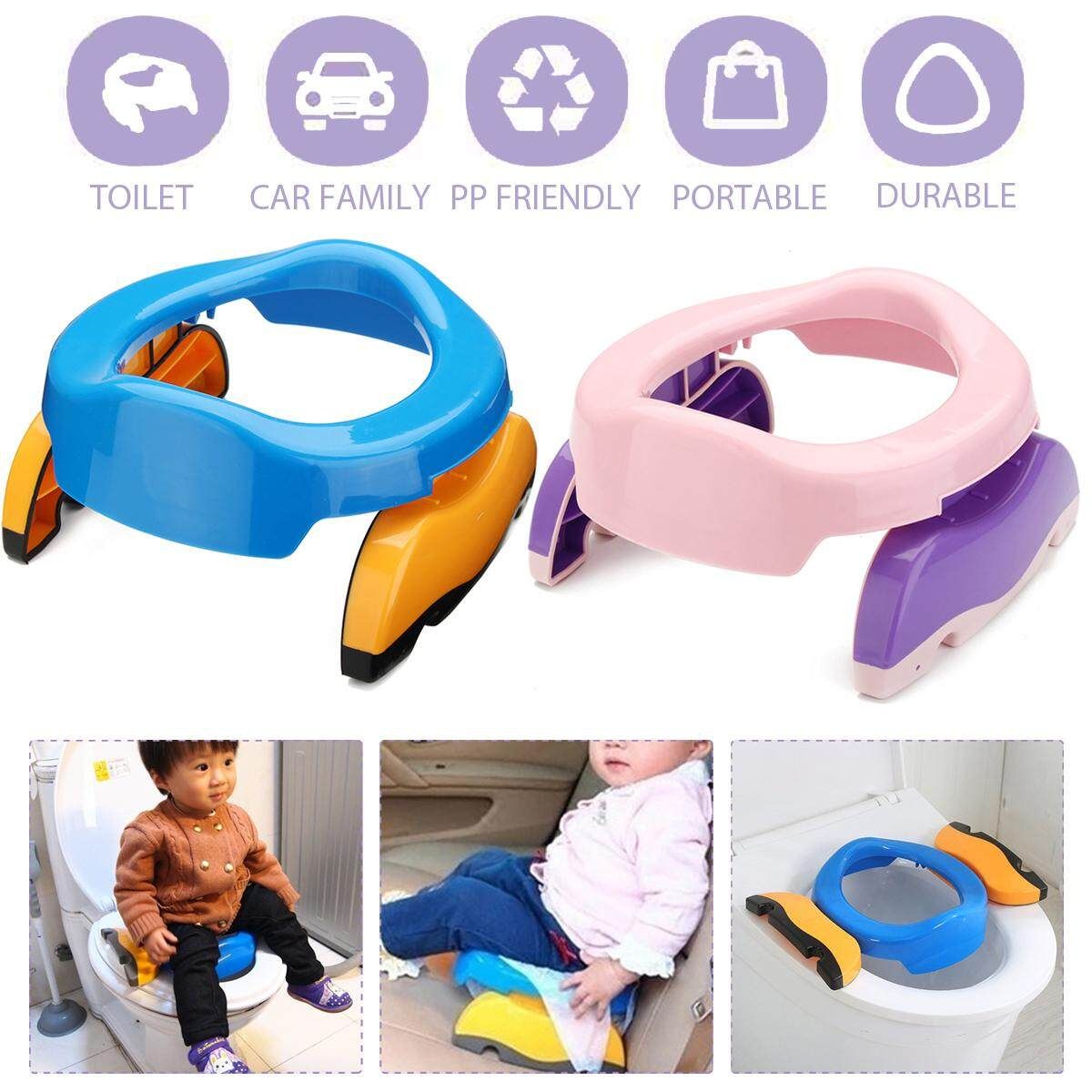 Foldable Portable Travel Potty Chair Toilet Seat For Baby Kids Plastic Seat Lip Pink (pink)