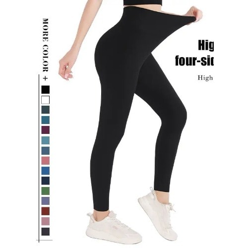 Thick High Waist Leggings - Black