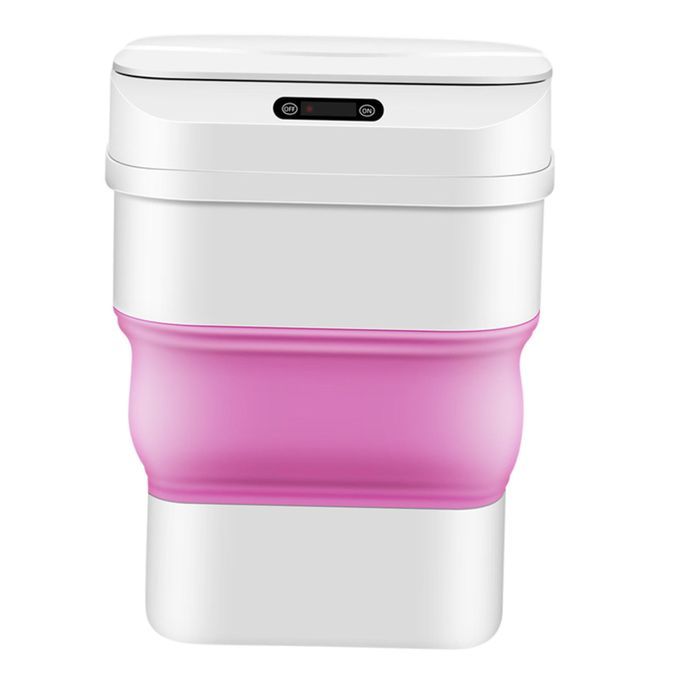 8L-17.5L Collapsible Automatic Trash Can Intelligent Dustbin For Pink