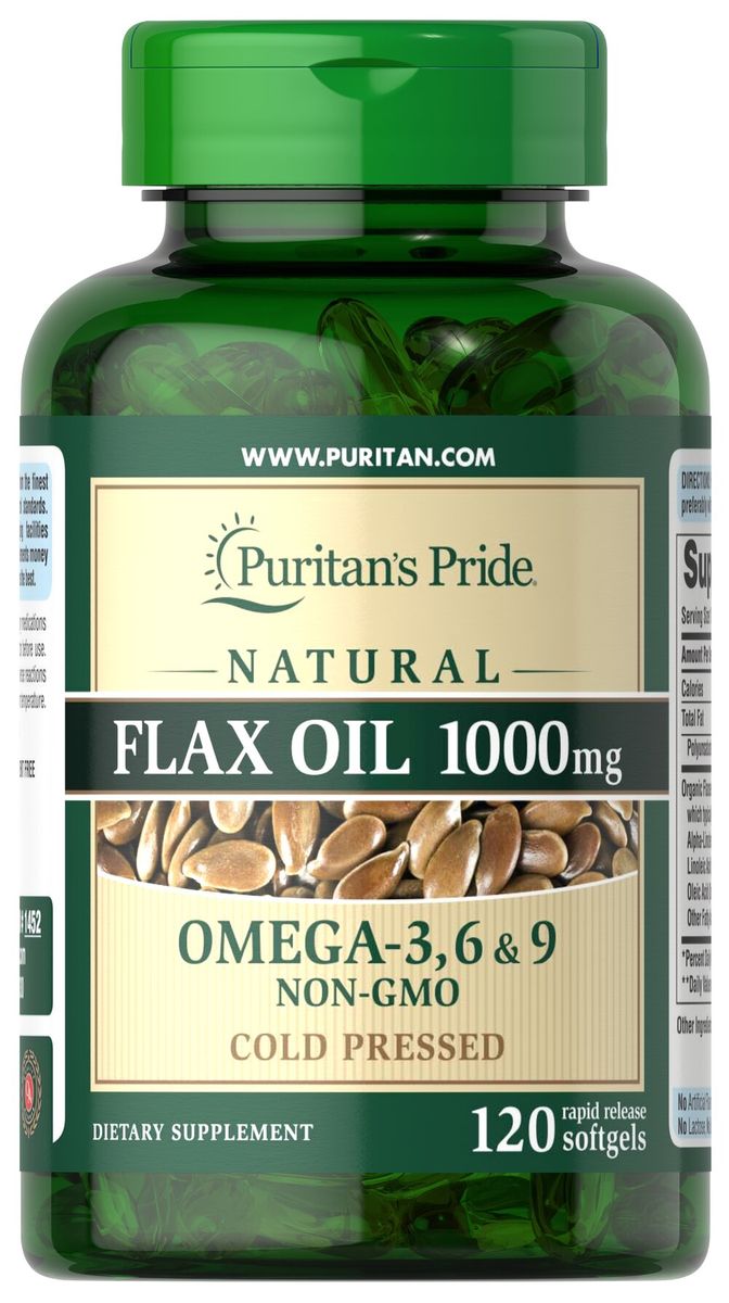 Natural Flax Oil 1000 Mg X120 Softgels